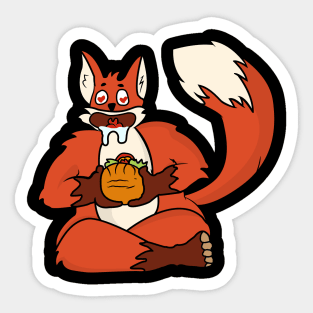 Fox Eeating Taco Sticker